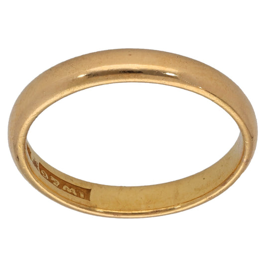 22ct Gold Plain Wedding Ring Size L