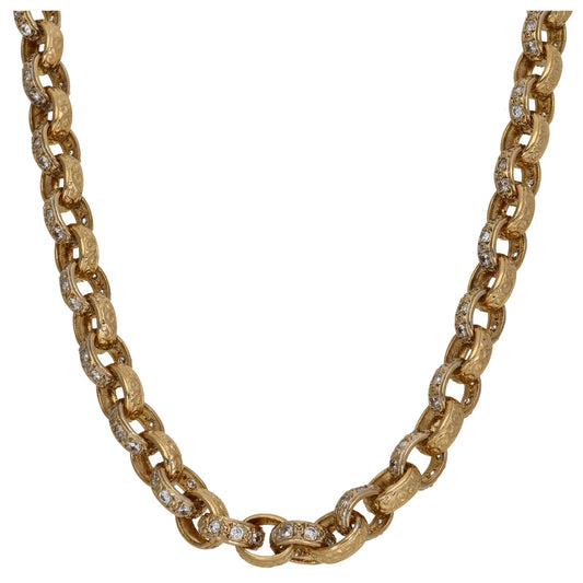 9ct Gold Cubic Zirconia Belcher Chain 26"