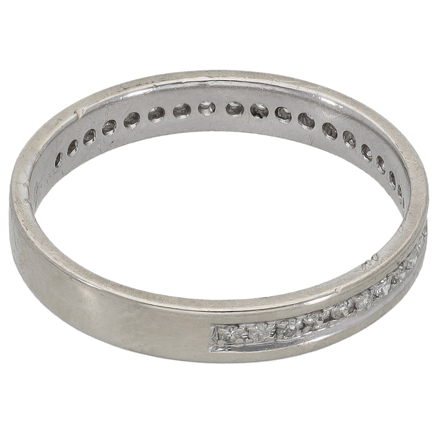 9ct White Gold 0.15ct Diamond Half Eternity Ring Size M