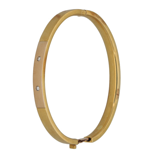 9ct Gold Cubic Zirconia Hinged/Clasp Bangle