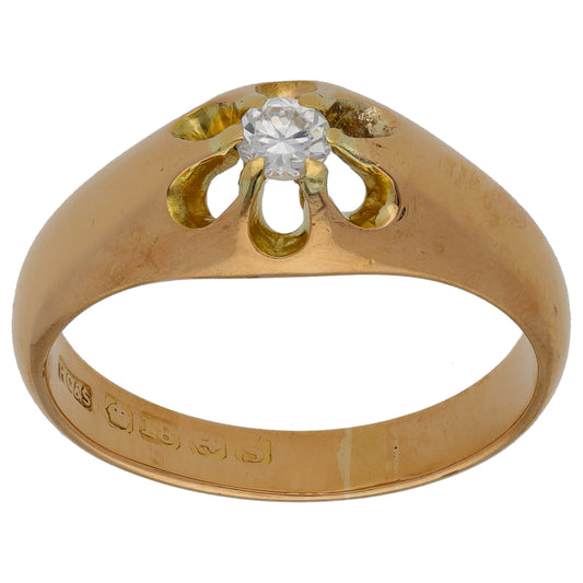 18ct Gold Cubic Zirconia Single Stone Ring Size Q