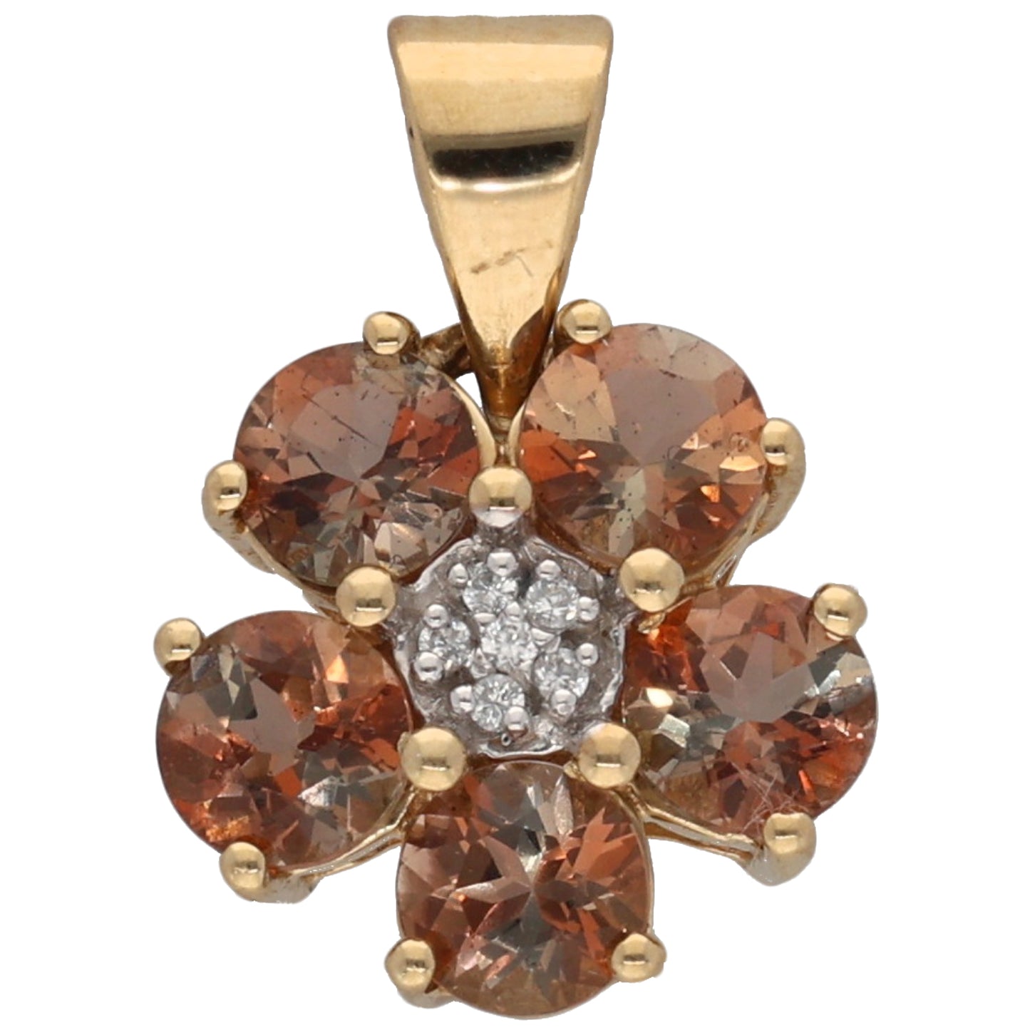9ct Gold Andalusite & Imitation Gems Dress/Cocktail Pendant