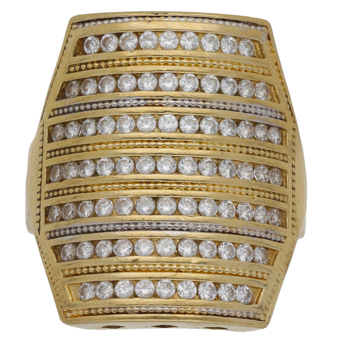 14ct Gold Cubic Zirconia Dress/Cocktail Ring Size P