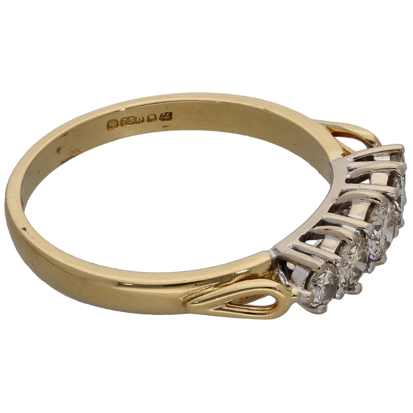 18ct Gold 0.50ct Diamond Half Eternity Ring Size N
