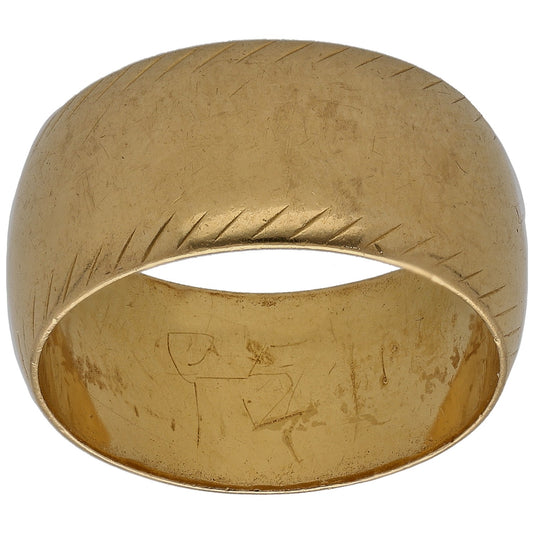 22ct Gold Plain Wedding Ring Size M