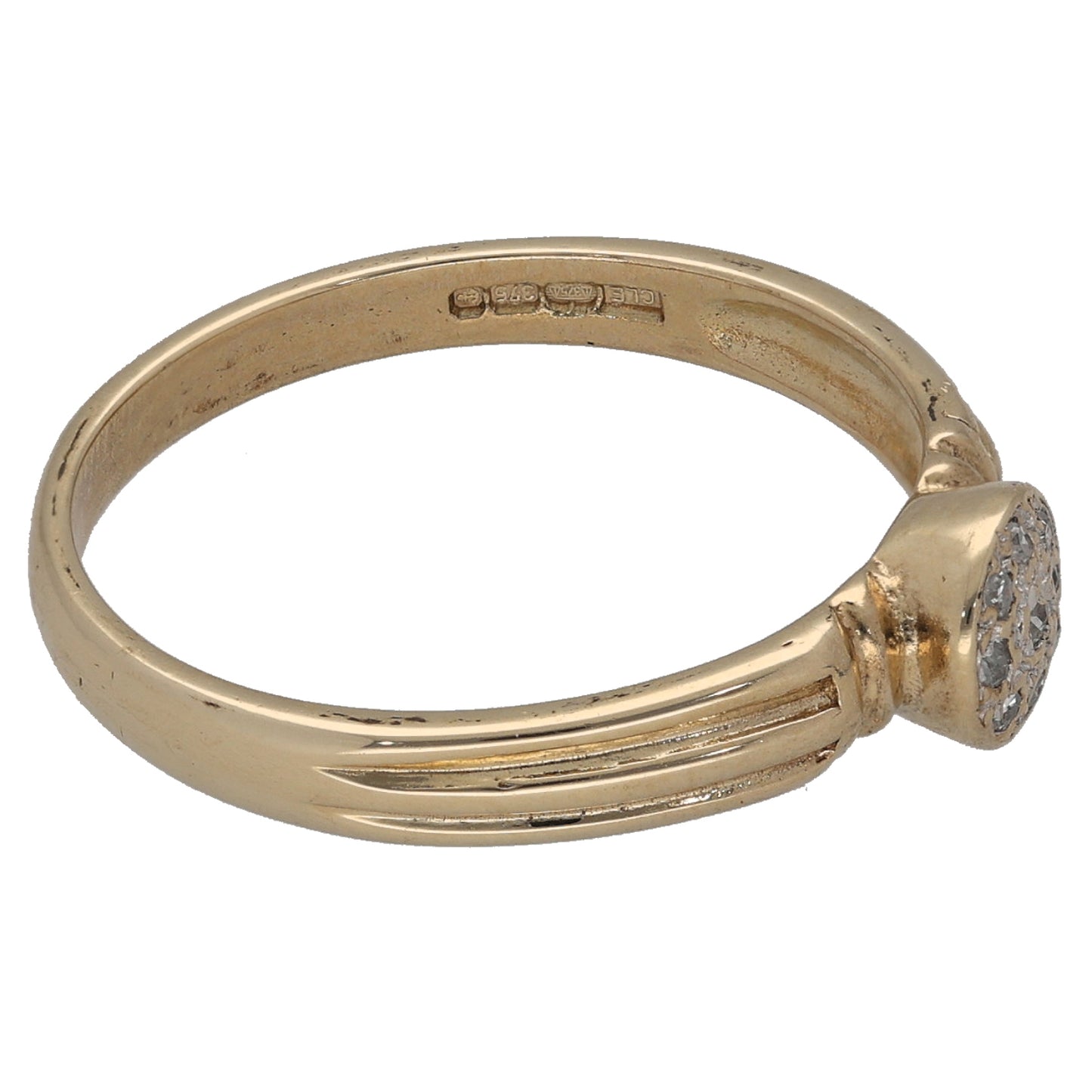 9ct Gold 0.045ct Diamond Cluster Ring Size P