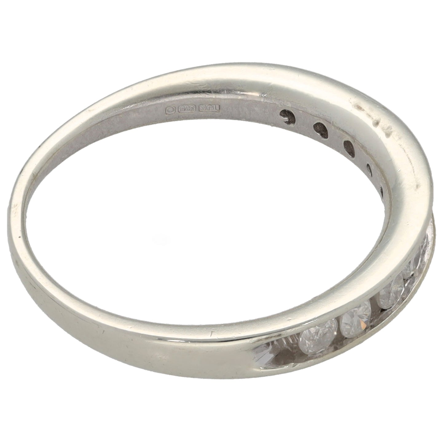 9ct White Gold 0.50ct Diamond Half Eternity Ring Size O