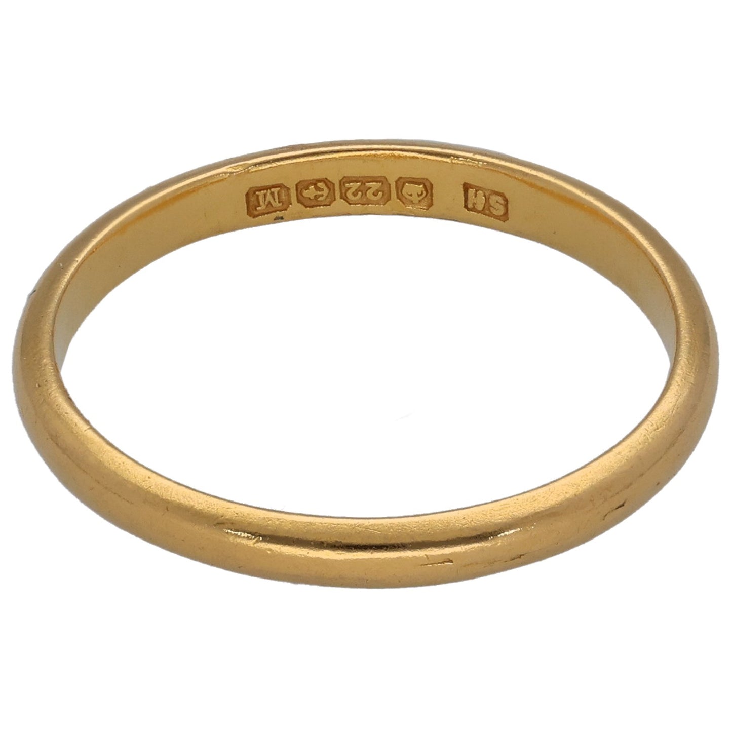 22ct Gold Plain Wedding Ring Size M