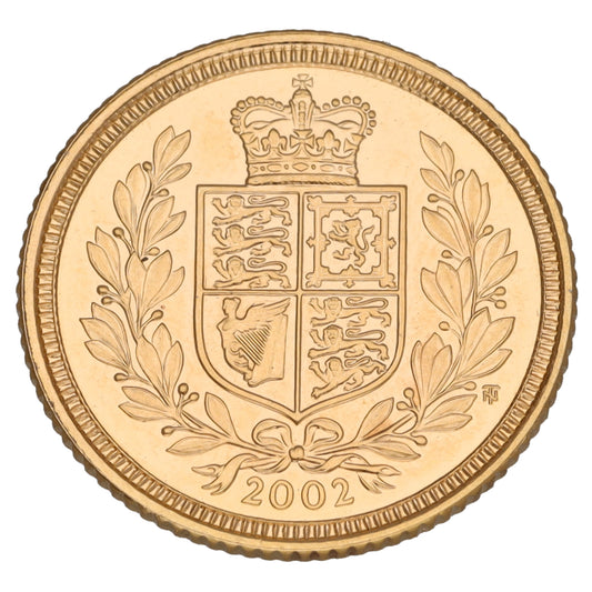 22ct Gold Queen Elizabeth II Half Sovereign Coin 2002