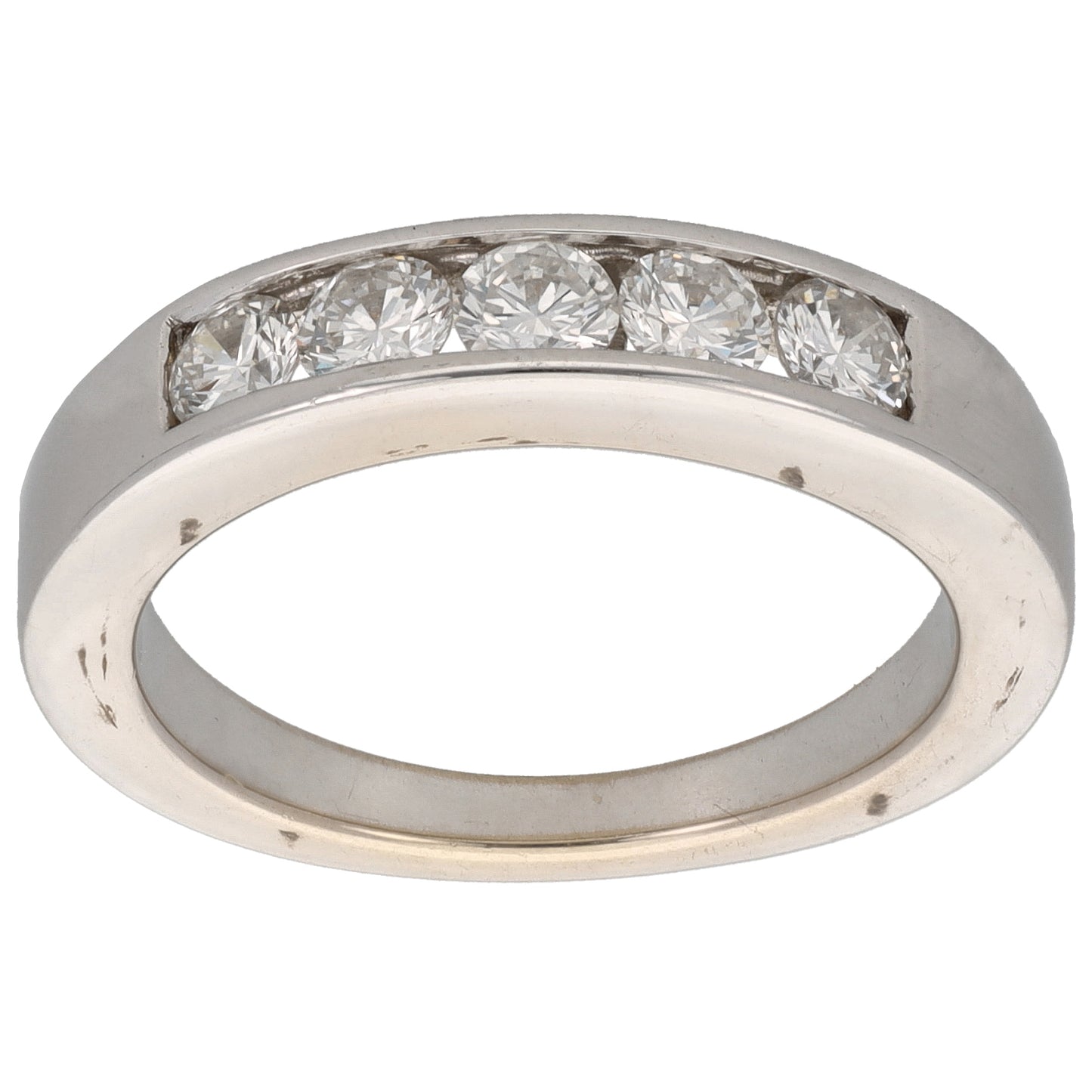 18ct White Gold 0.75ct Diamond Half Eternity Ring Size N