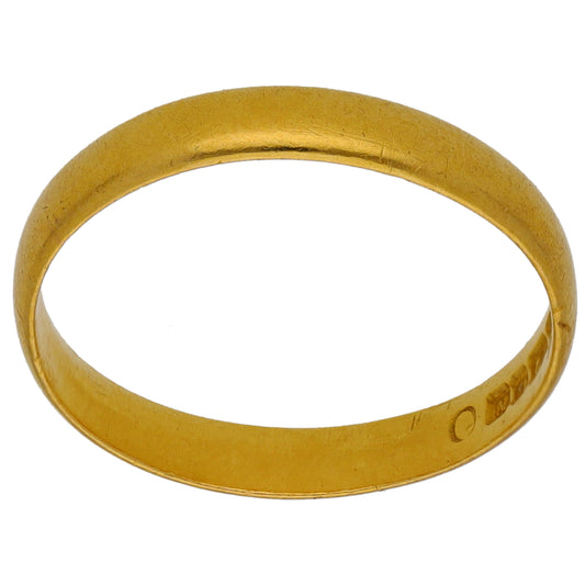 22ct Gold Plain Wedding Ring Size O