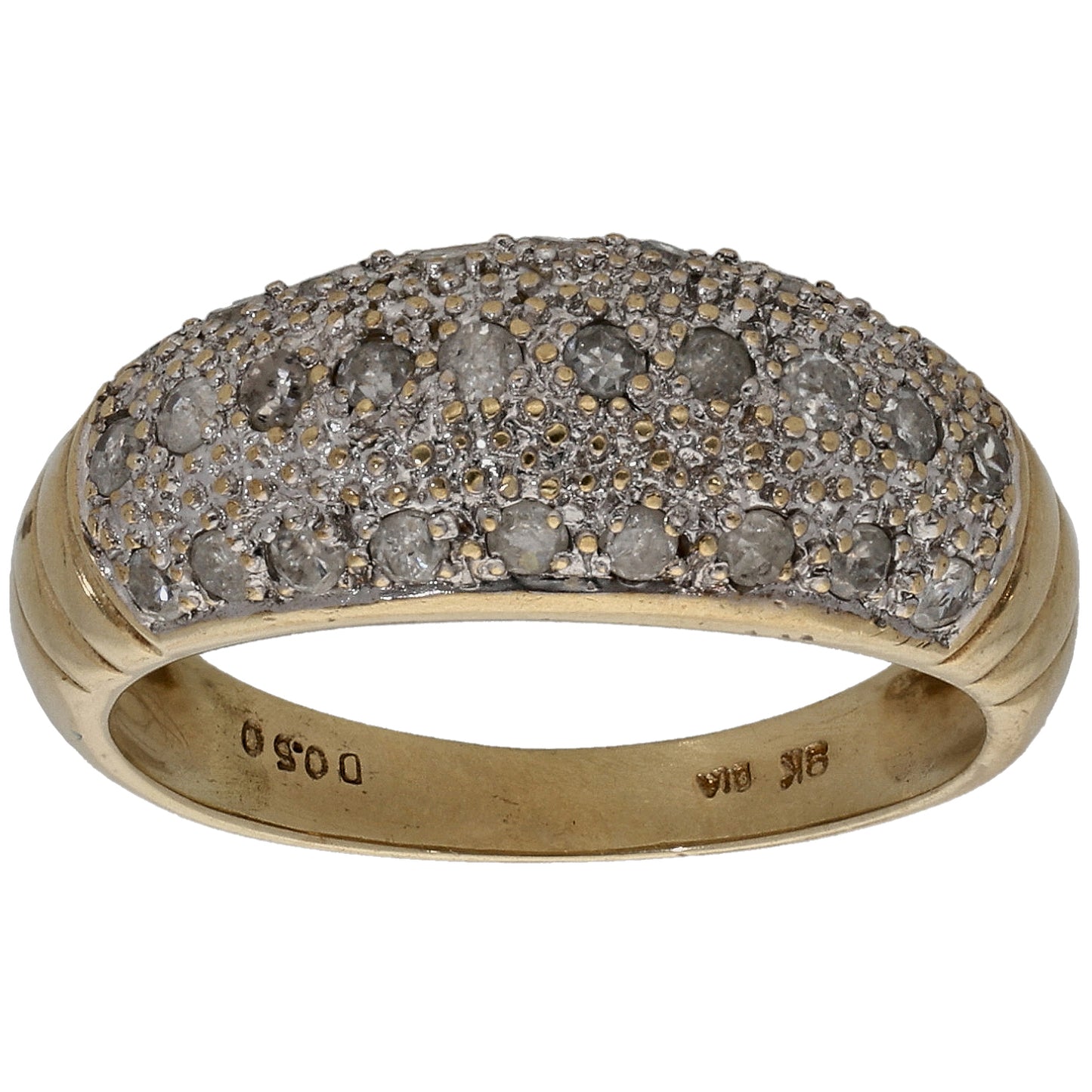 9ct Gold 0.0.50ct Diamond Dress/Cocktail Ring Size O