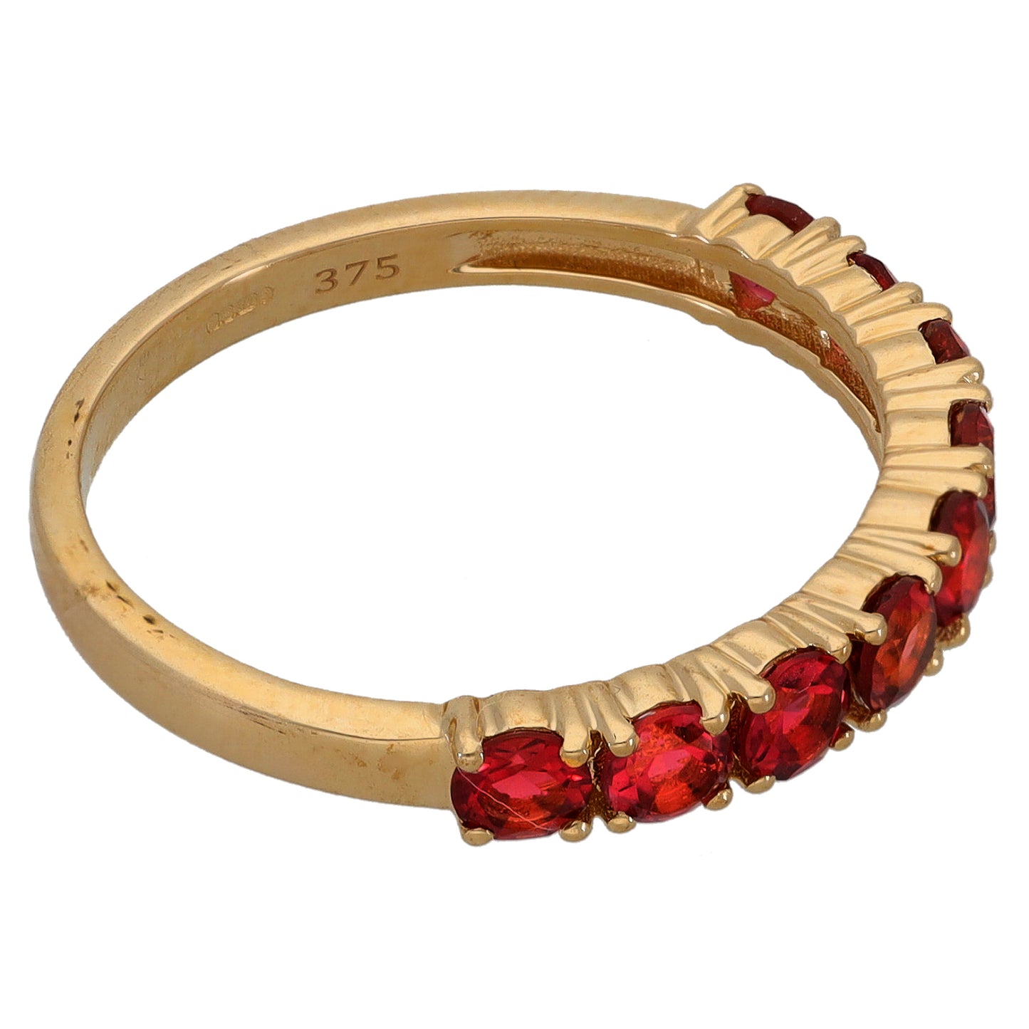 9ct Gold Tourmaline Half Eternity Ring Size P
