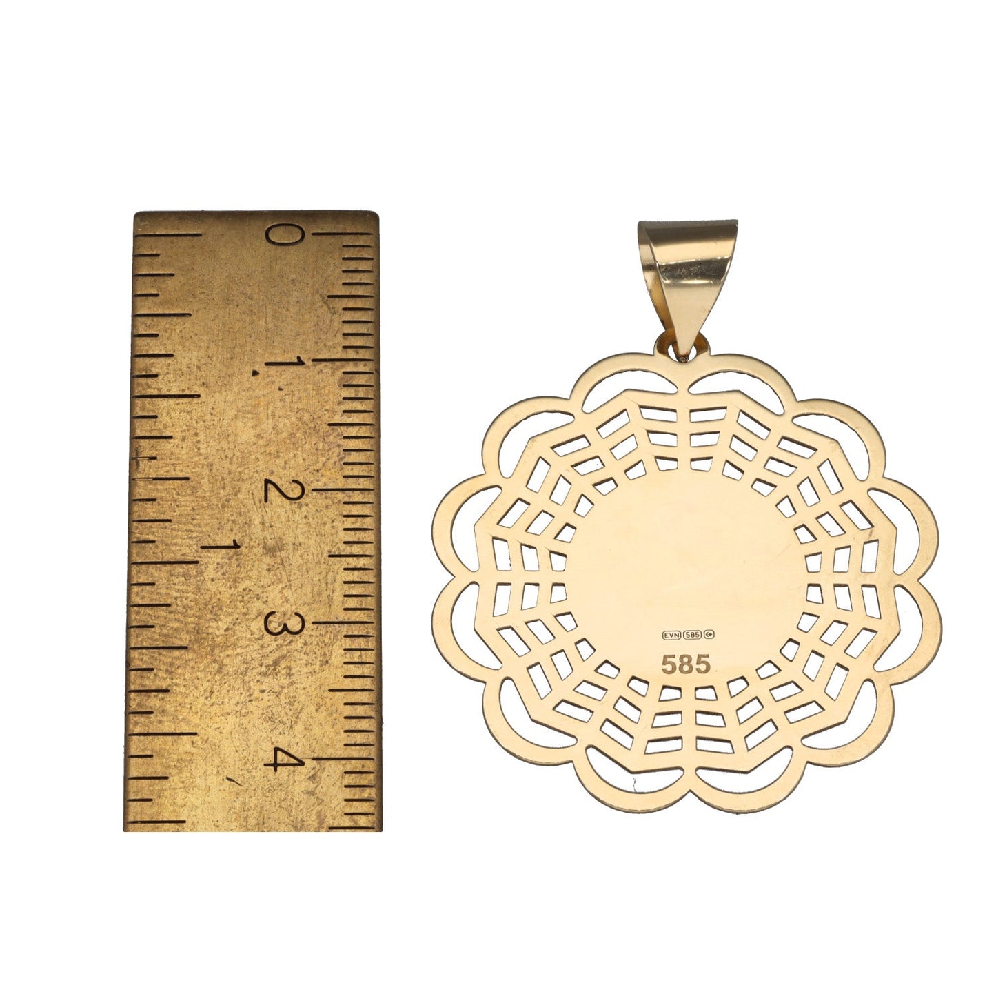 New 14ct Gold Enamel Mary Pendant