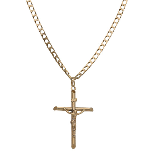 9ct Gold Crucifix Pendant With Chain