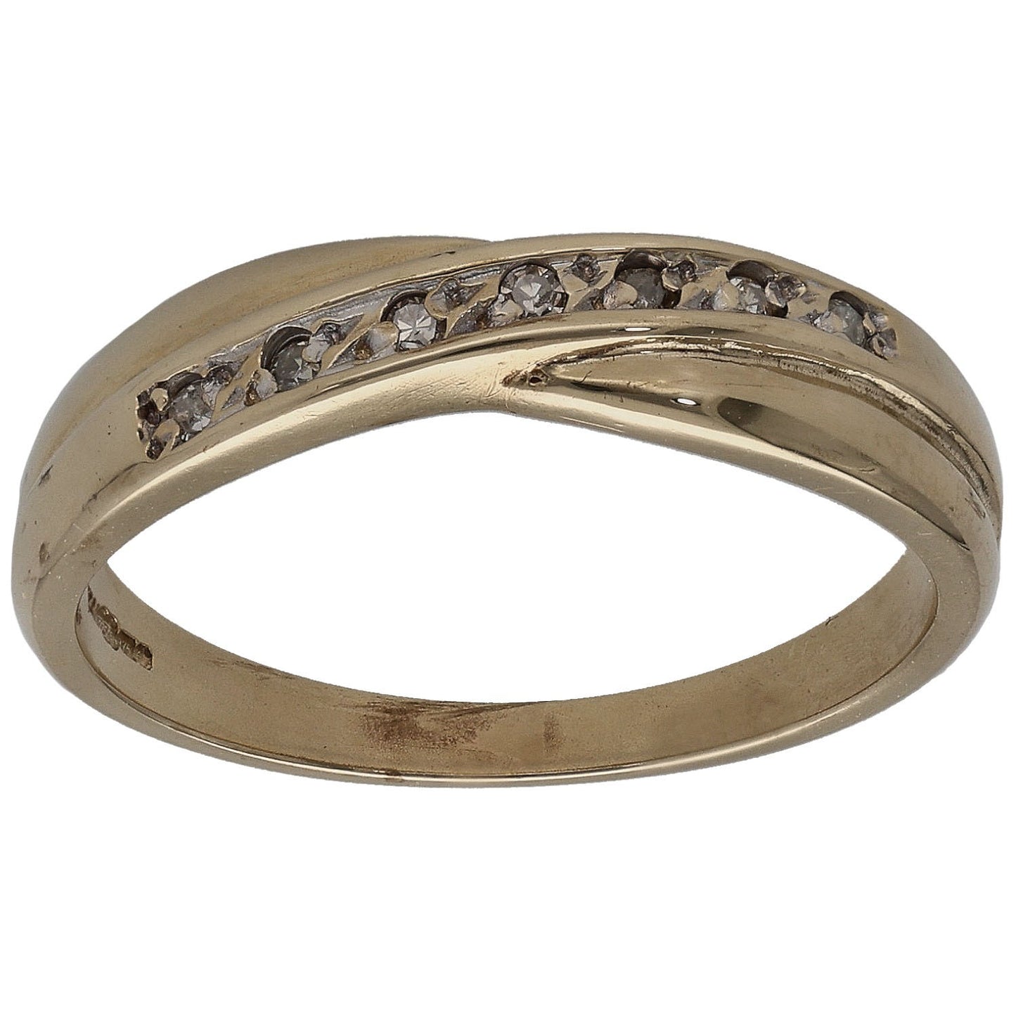 9ct Gold 0.07ct Diamond Half Eternity Ring Size M
