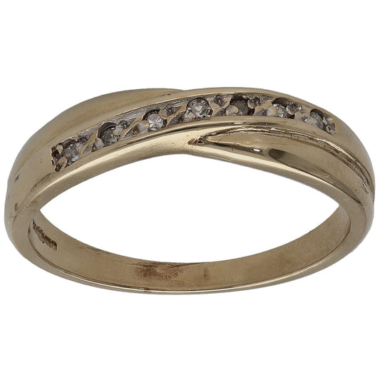 9ct Gold 0.07ct Diamond Half Eternity Ring Size M