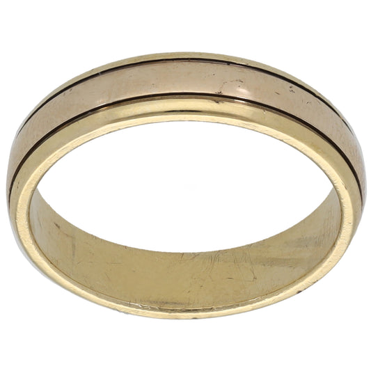 9ct Gold Patterned Wedding Ring Size S