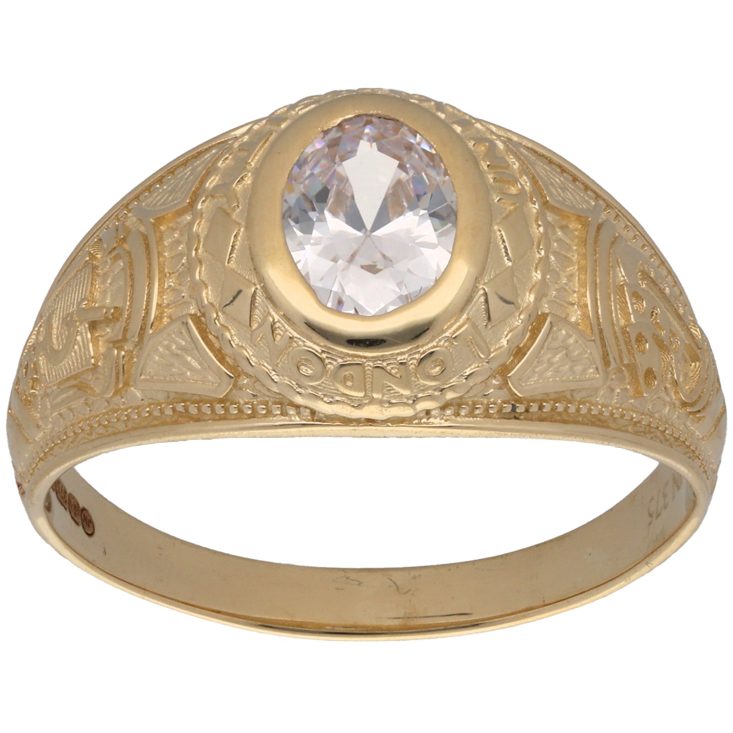 New 9ct Gold Cubic Zirconia College Ring