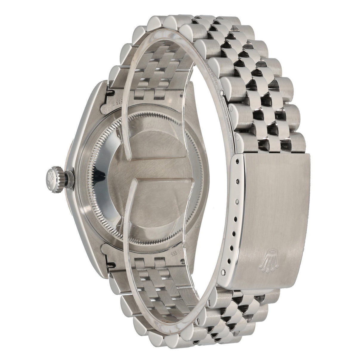 Rolex Datejust 16234, 36mm stainless steel case and Jubilee bracelet, rear angle