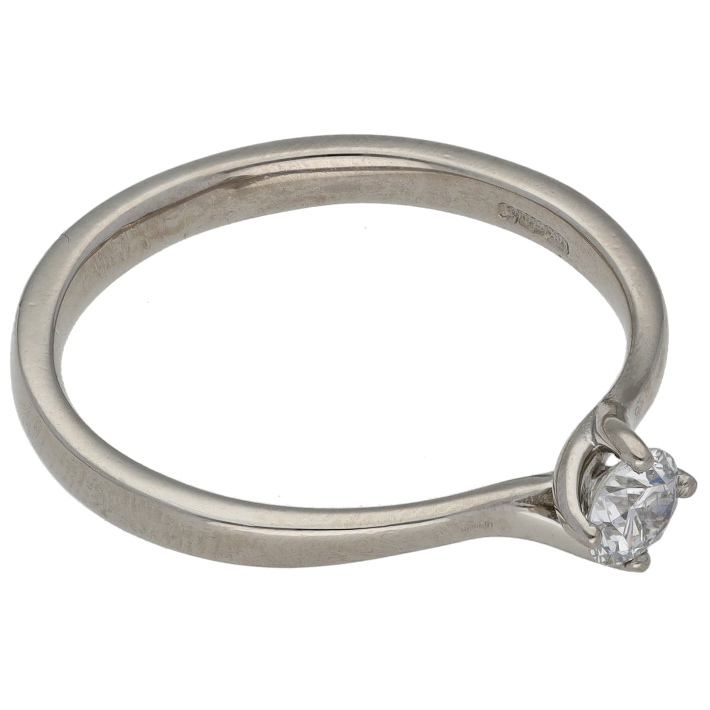 Platinum 0.28ct Diamond Solitaire Ring Size R