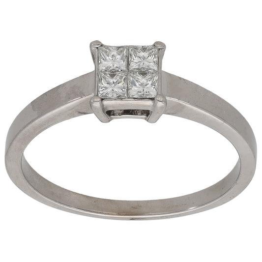 18ct White Gold 0.40ct Diamond Dress/Cocktail Ring Size O