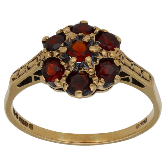 9ct Gold Garnet Dress/Cocktail Ring Size P