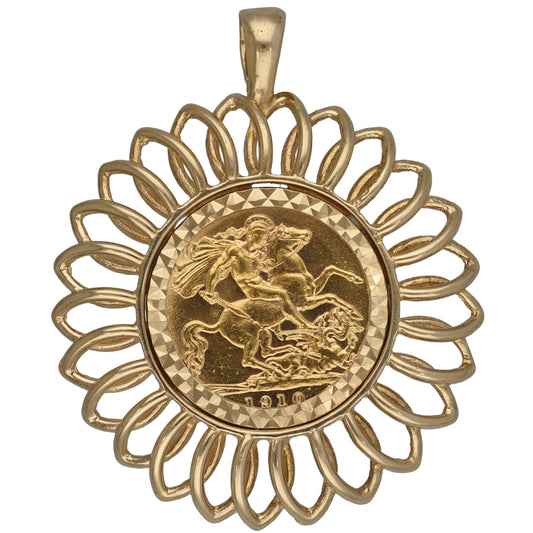 9ct Gold Half Sovereign Coin Pendant
