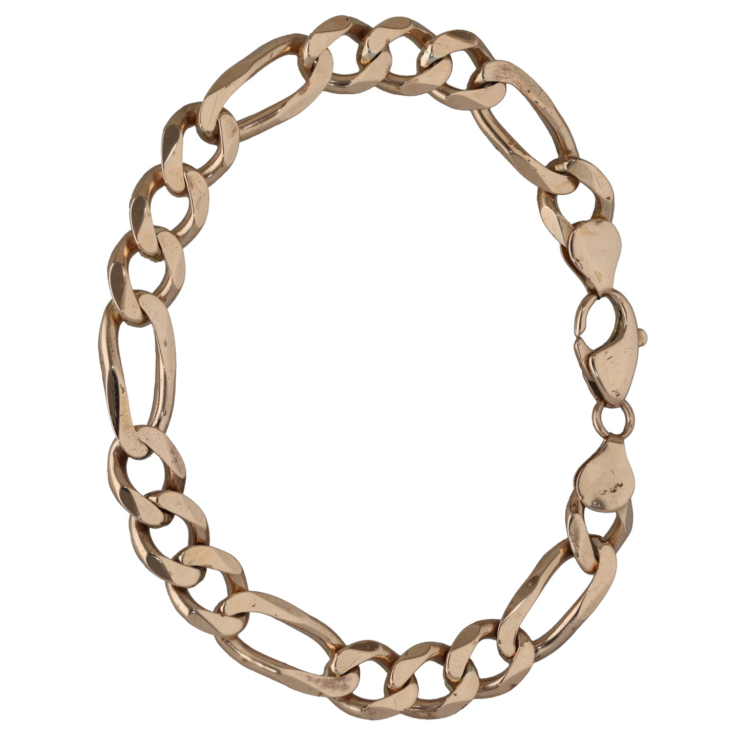 9ct Rose Gold Figaro Bracelet