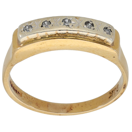 9ct Gold 0.05ct Diamond Half Eternity Ring Size M