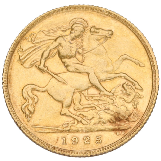 22ct Gold King George V Half Sovereign Coin 1925