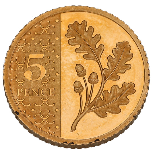 22ct Gold King Charles III 5 Pence Coin 2024