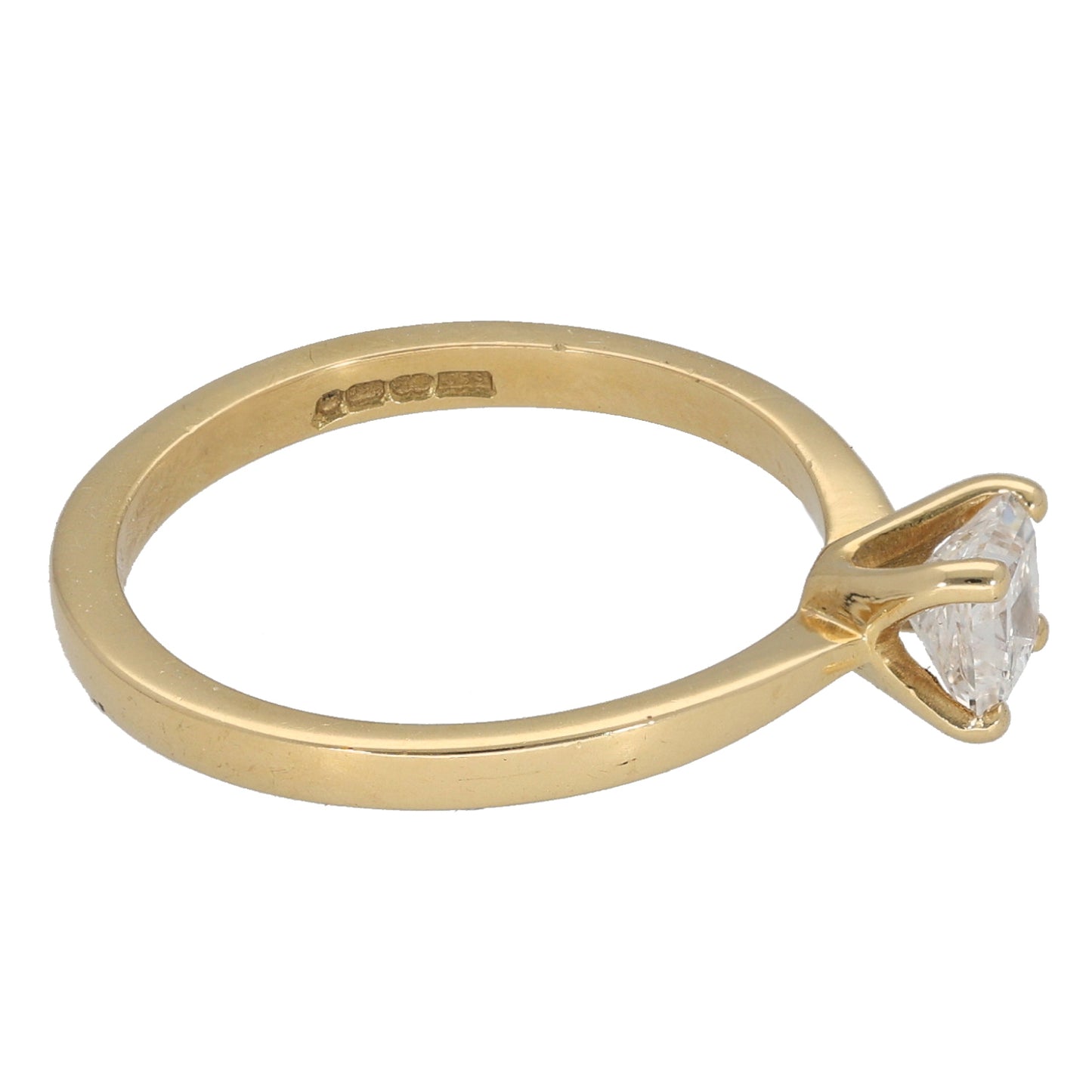 18ct Gold 0.53ct Diamond Solitaire Ring Size M