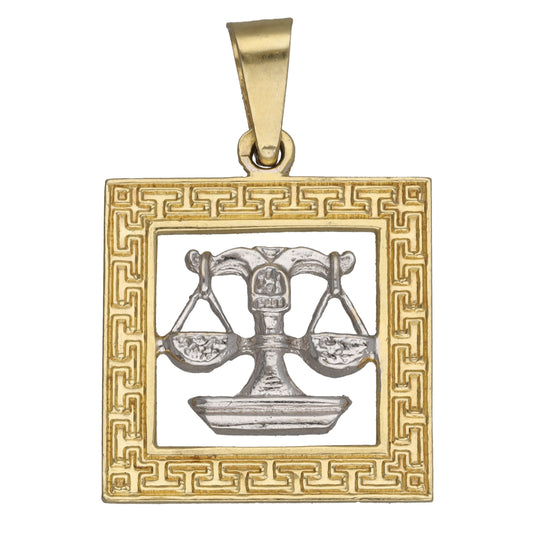 14ct Bicolour Gold Libra Pendant