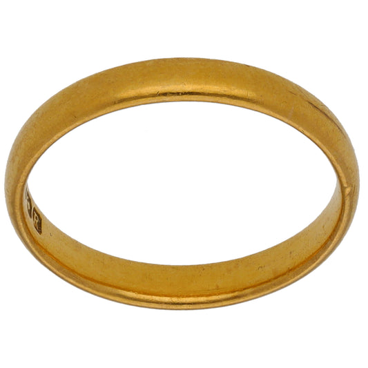 22ct Gold Plain Wedding Ring Size L
