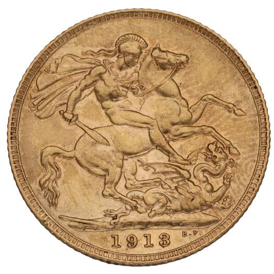 22ct Gold King George V Full Sovereign Coin 1913