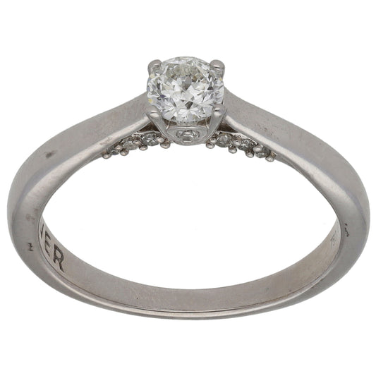 18ct White Gold 0.45ct Diamond Solitaire Ring Size P