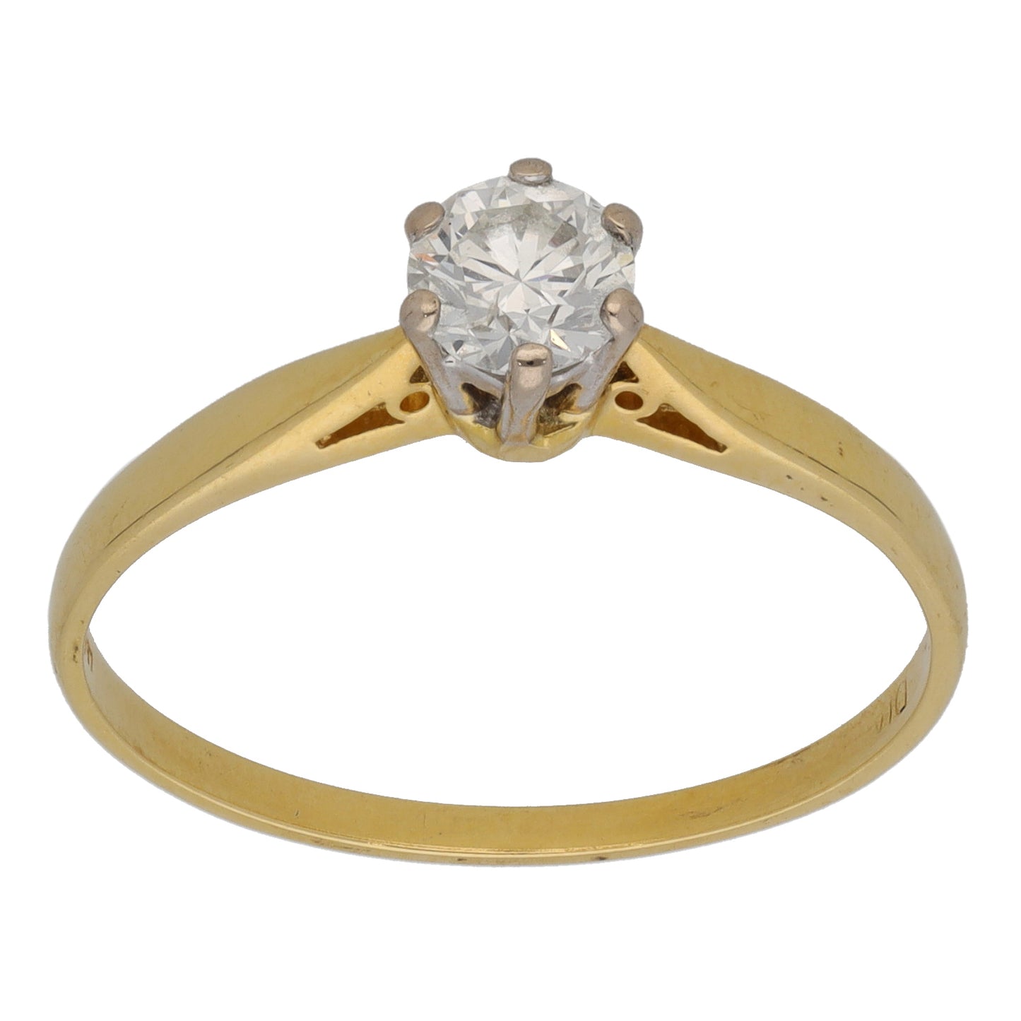 18ct Gold 0.50ct Diamond Solitaire Ring Size T