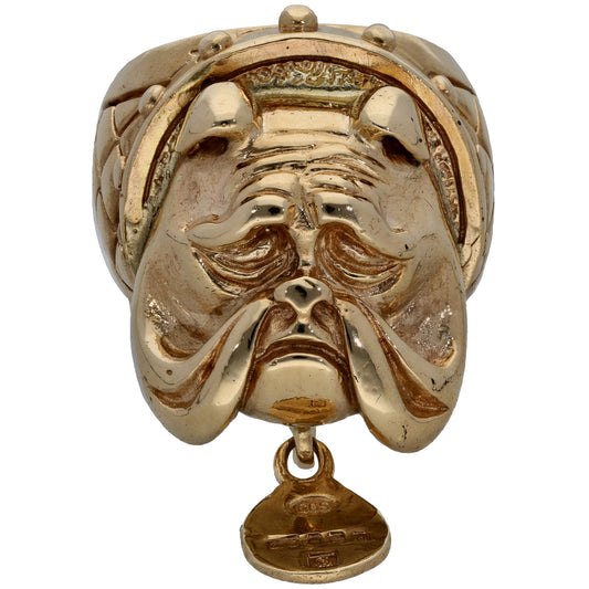 9ct Gold Bulldog Ring Size R