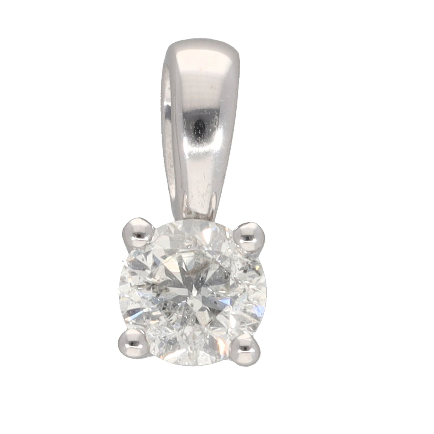 New 18ct White Gold 0.50ct Diamond Solitaire Pendant