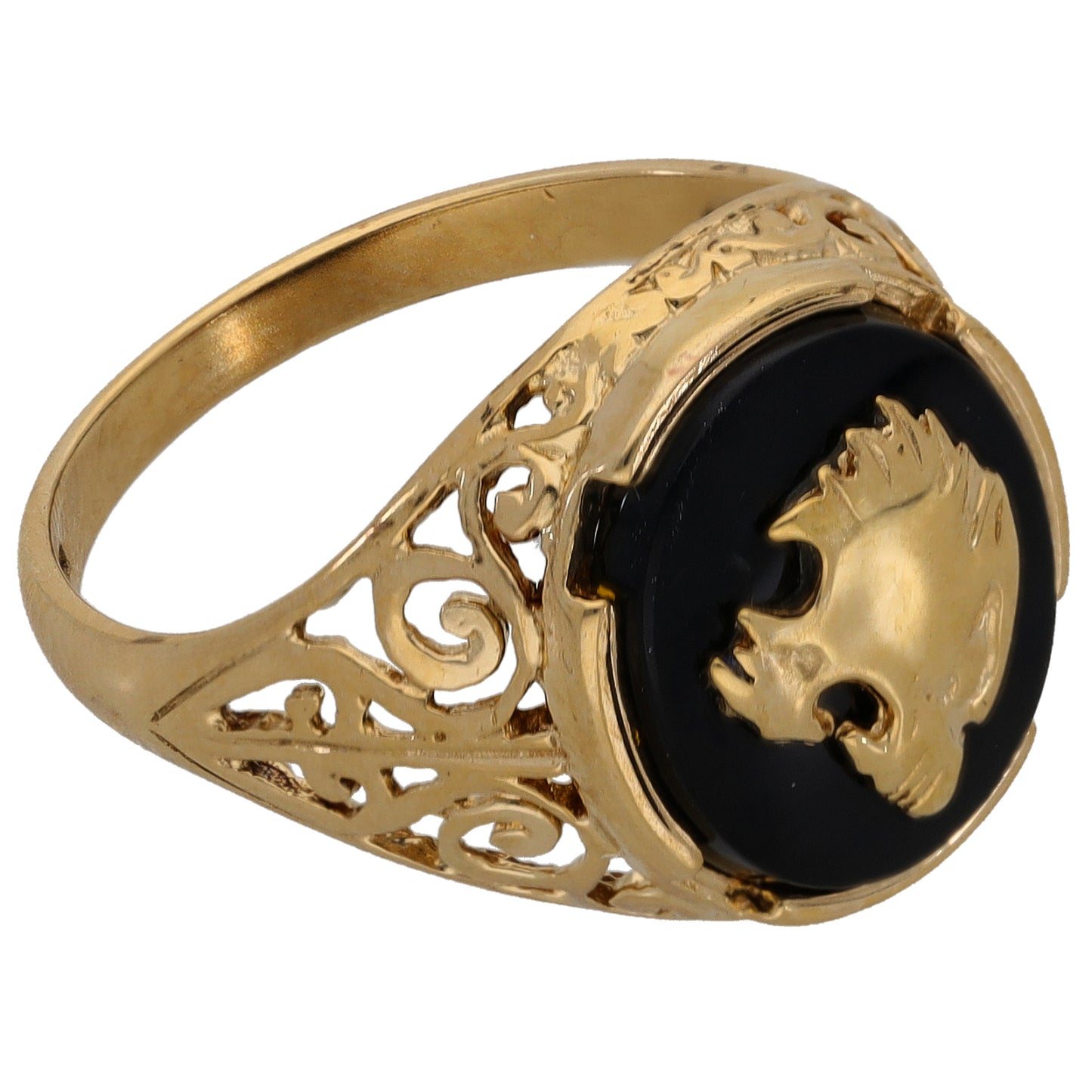 9ct Gold Onyx Single Stone Signet Ring Size Q