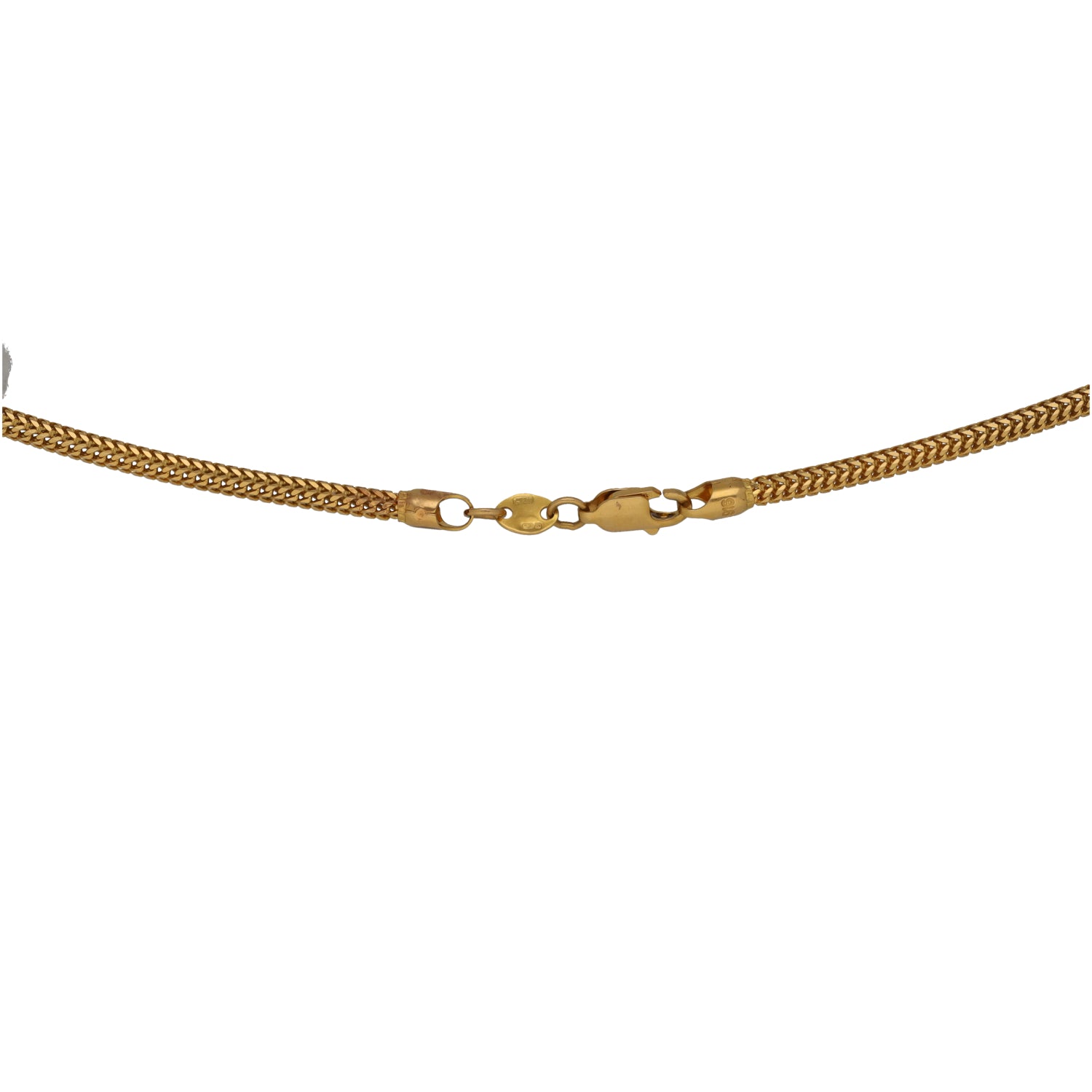 Gold rope chain necklace with lobster clasp and rings