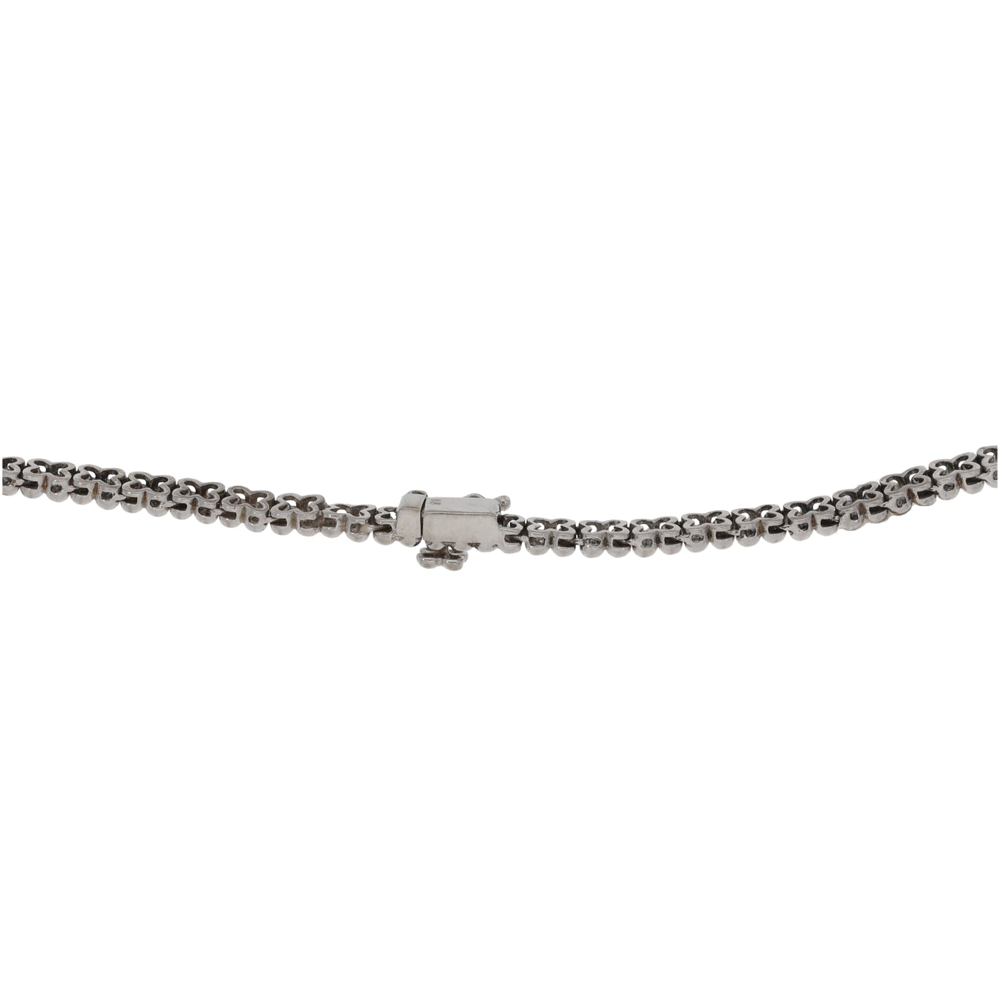 18ct White Gold 6.24ct Diamond, Garnet & Man Made Ruby Fancy Necklace 30"