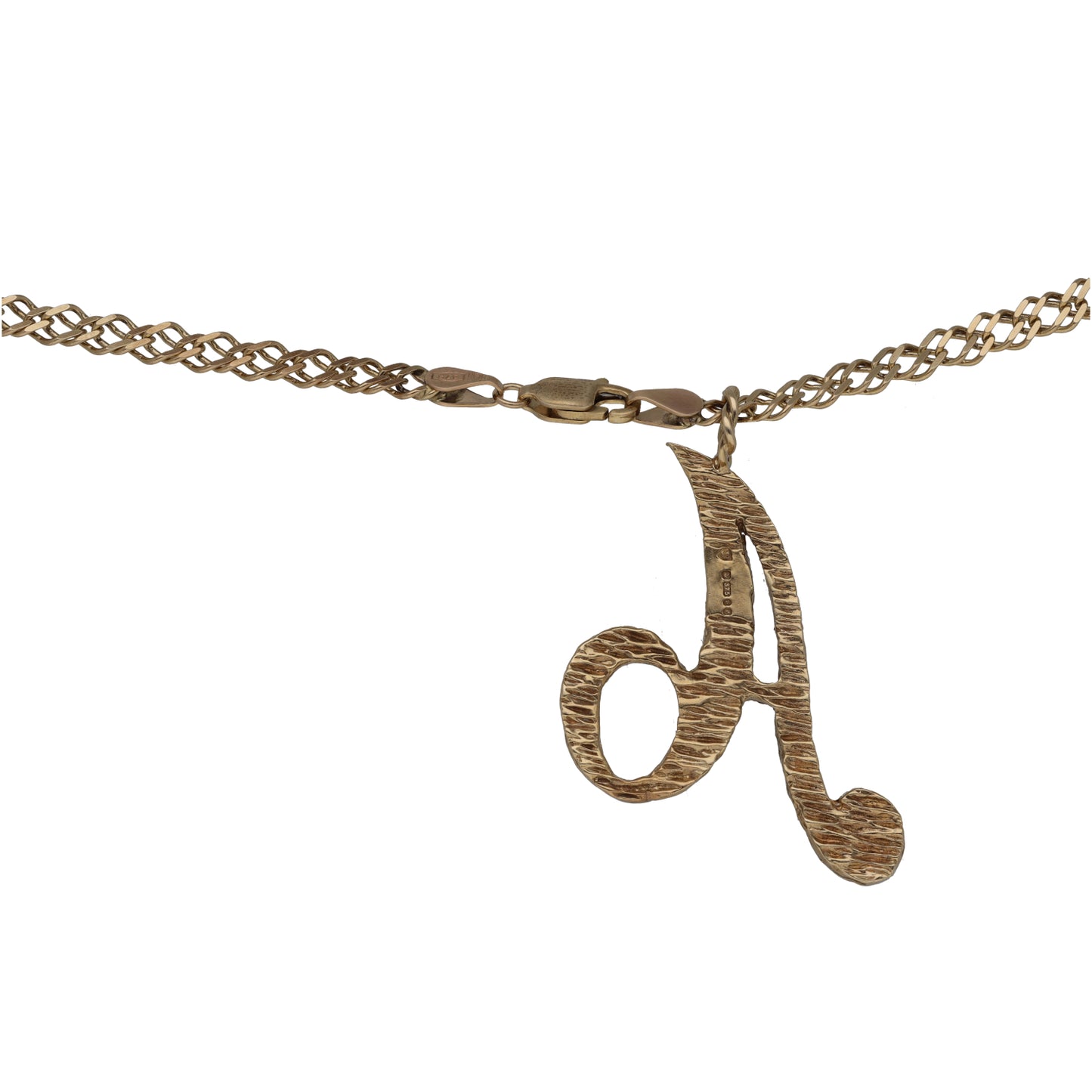 9ct Gold Initial A Pendant With Chain