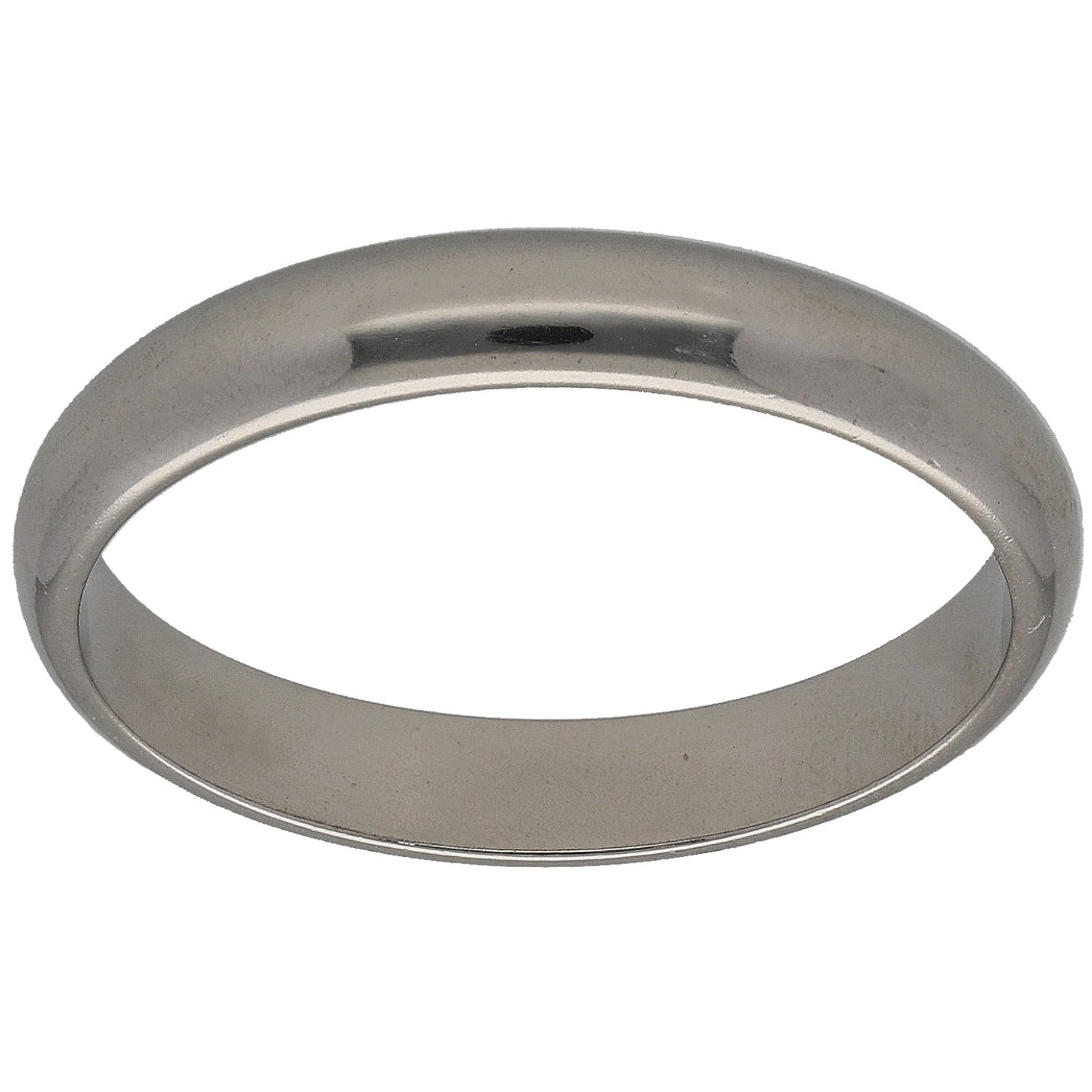 Platinum plain wedding ring, smooth band, size L