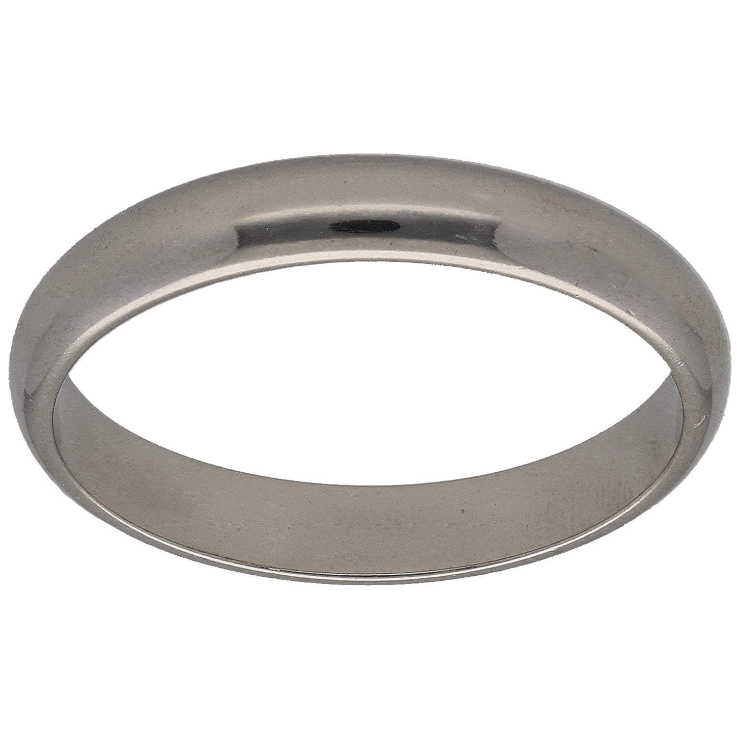 Platinum plain wedding ring, smooth band, size L