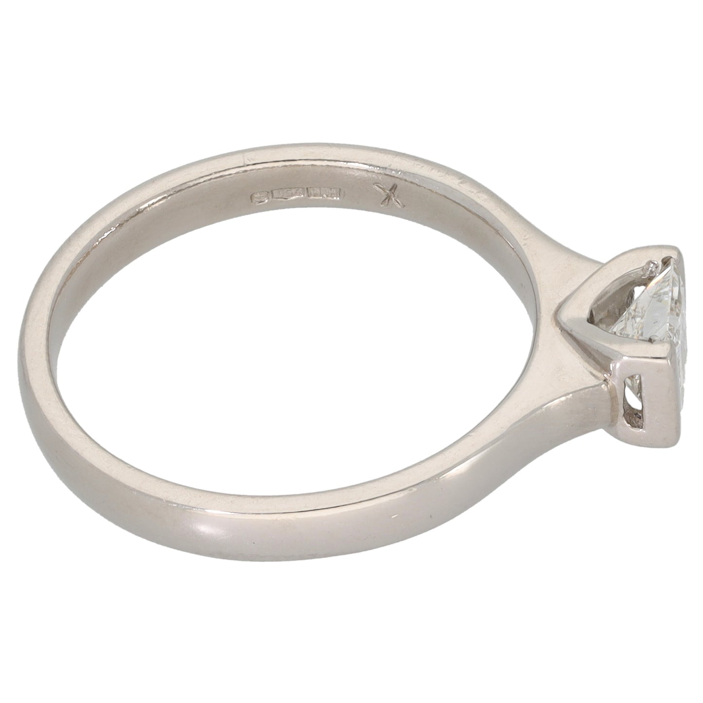 Platinum 0.55ct Diamond Solitaire Ring Size O