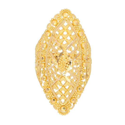 22ct Gold Dress Cocktail Plain Ring - Size K