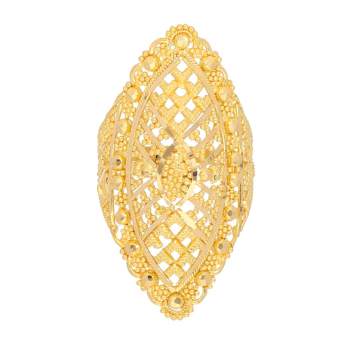 22ct Gold Dress Cocktail Plain Ring - Size K