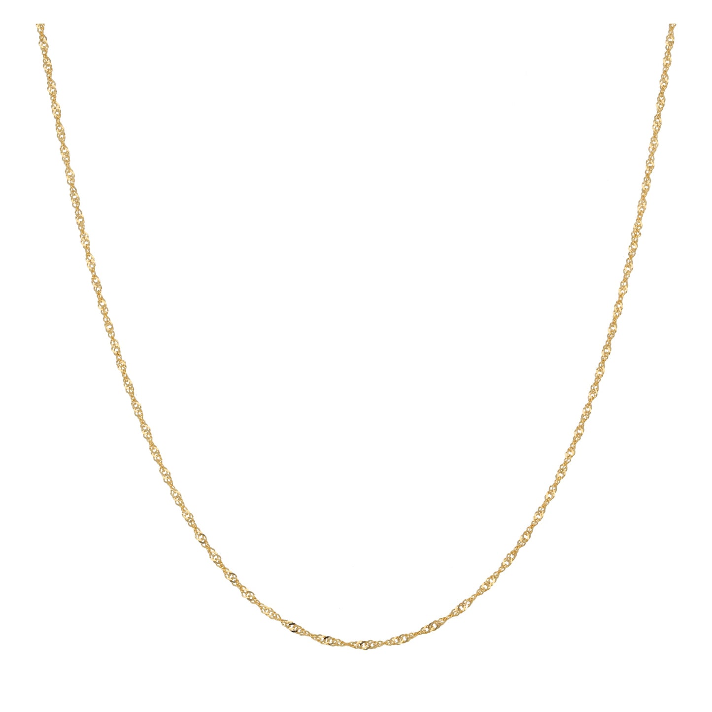 22ct Gold Plain Ripple Chain Necklace - 16"